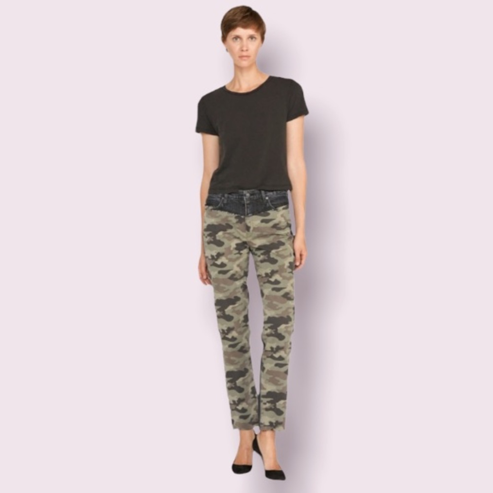 Hudson Barbara High-Rise Straight Jean in Blackened Camouflage